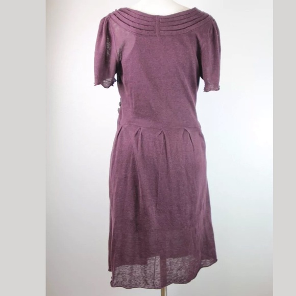 Anthropologie Linen Blend Sweater Sideswept Dress - Picture 3 of 8